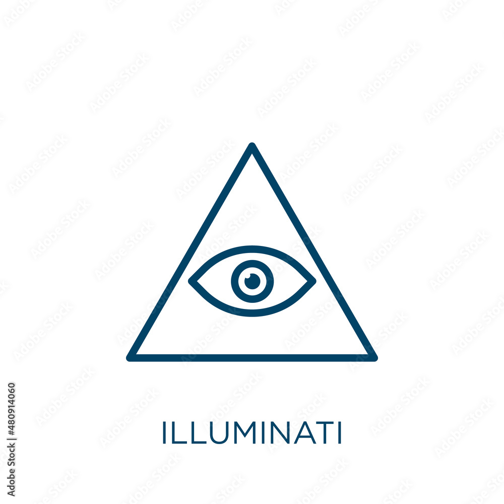 illuminati icon. Thin linear illuminati, pyramid, magic outline icon  isolated on white background. Line vector illuminati sign, symbol for web  and mobile Stock Vector | Adobe Stock, image size:1000x1000