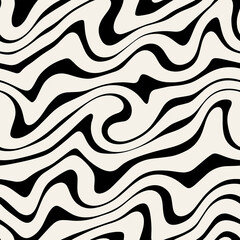 Wall Mural - vector seamless pattern. abstract striped texture with bold monochrome waves. creative background wi