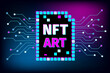 NFT ART nonfungible token concept. Pay for unique collectibles in games or art.