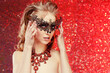 © Miramiska - Beautiful woman at the masquerade. Beauty in the mask. Luxurious Lady at the evening ball.