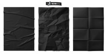 Vector Realistic Illustration Of Black Paper Textures On A White Background.