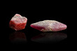 macro mineral stone ruby on a black background background