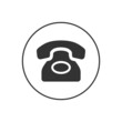 © A Oleksii - Customer service concept related glyph vector icon. Retro phone icon. Vector illustration.