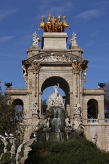 Wall Mural - Artistic fountain in a park of Barcelona