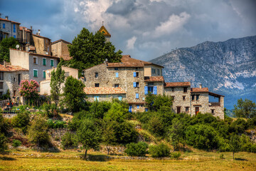 Wall Mural - Houses in the City of Trigance, Provence, France