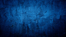 Old Blue Dark Abstract Cement Concrete Wall Texture Background
