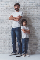 Wall Mural - Father and son