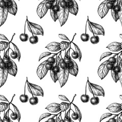 Canvas Print - cherry seamless pattern.