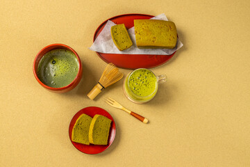 Poster - 抹茶ケーキ　Japanese-style cake using matcha 