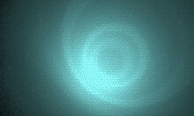 Artistic Digital 3d Mosaic In Aqua Blue Colors Illustrating Gradient Circles And Rings With Dark Vignette. Artwork Consists Of Small Pentagons. Great As Poster, Wallpaper, Print, Background Or Cover.
