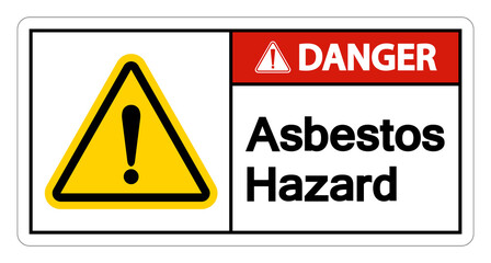 Wall Mural - Danger Asbestos Hazard Symbol Sign On White Background