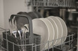Dishes on dishwashing machine