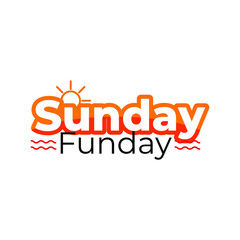 sunday funday summer time weekend icon sign design vector