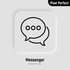 Wall Mural - messenger thin line icon: two speech bubbles. chat. modern vector illustration.