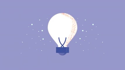 Canvas Print - bulb light idea animation