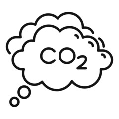 Sticker - co2 emission icon outline vector. Global climate