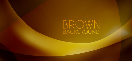 Aufkleber - Dark brown background with curved gold line. Vector graphics
