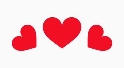 Wall Mural - red hearts icons.