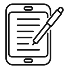 Poster - Tablet writing icon outline vector. Write message