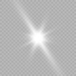 © Valeriia - Vector transparent white light special lens flare light effect.