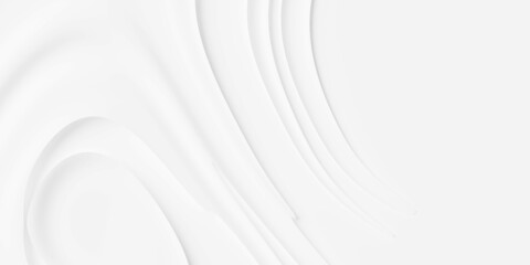 Wall Mural - Random offset white fading out organic swoosh and wave shapes geometrical background wallpaper banner pattern with copy space