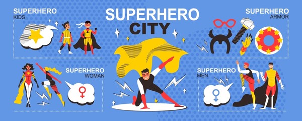 Poster - Superhero City Infographics