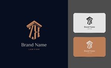 Pillar Logo Letter ZX With Business Card Vector Illustration Template