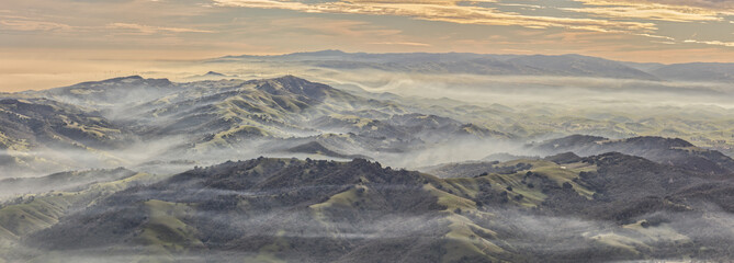 Poster - Panorama of San Francisco Bay Area from Mt Diablo During the Day