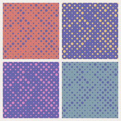 Wall Mural - seamless polka dot pattern background set. color trend of the year 2022 very peri. design texture el