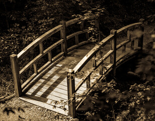 Wall Mural - wooden footbridge at a park