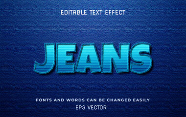 Wall Mural - Jeans 3d editable text effect