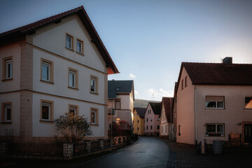 Sticker - Fränkisches Dorf in Oberfranken in Deutschland im Winter in Bayern