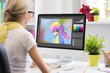 © Kaspars Grinvalds - Animator drawing a portrait in image editing software