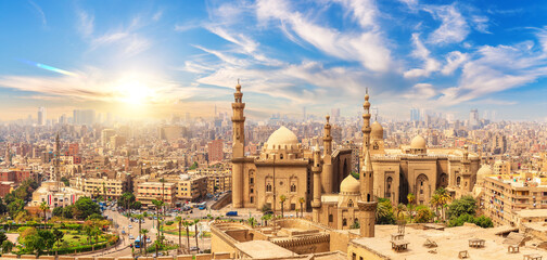 Wall Mural - Cairo Citadel view the Mosque Madrassa of Sultan Hassan, Egypt