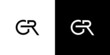 Modern and unique letter GR initials logo design