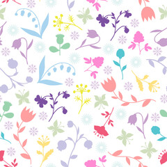 Sticker - Flowers pattern seamless