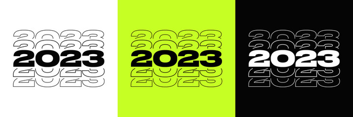 Wall Mural - 2023 text design. vector '2023' typography illustration design element for new year 2023 social medi