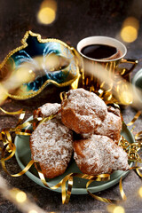 Wall Mural - A plate of homemade donuts on carnival party table