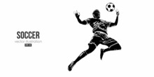 Football Soccer Player Man In Action Isolated White Background. Vector Illustration
