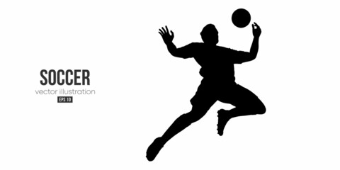 football soccer player man in action isolated white background. Vector illustration