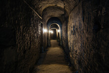 Dark Creepy Abandoned Underground Chalky Cave Temple