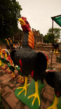 Huhnstatue Am Tempel Khorat Oder Nakhon Aus Der Region Nord Thailand
