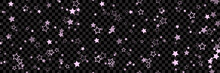 Pink Star Pattern Background For Wide Banner. Seamless Stars Background. Vector Illustration