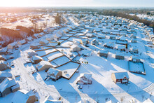 Amazing Aerial View With Boiling Springs Small Town Hometown The A After Snowfall Severe Winter Weather Conditions In South Carolina