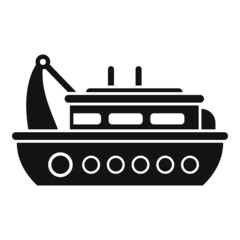 Sticker - Fisherman boat icon simple vector. Fish boat