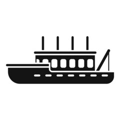 Poster - Commercial fish boat icon simple vector. Sea ship