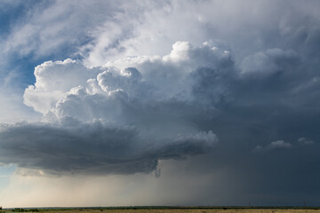 Supercell blows up along a dry line in the panhandle of Texas 