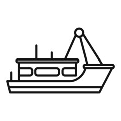 Poster - Sail fish boat icon outline vector. Sea ship