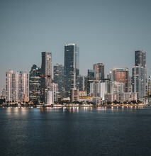 Miami Florida City Skyline Brickell Color Blue