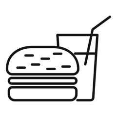 Wall Mural - Burger soda glass icon outline vector. Dinner food